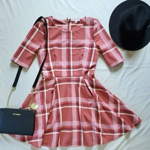 Copper Key Plaid Dress Pink Mauve